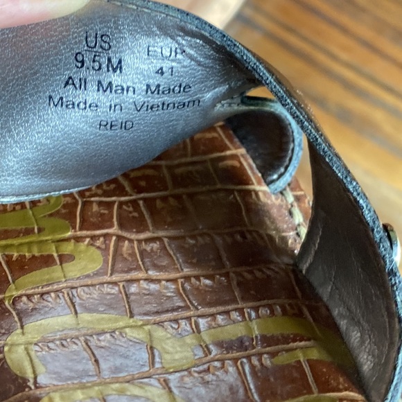 Sam Edelman Reid Black Patent Platform Wedge Sandals - Picture 10 of 11